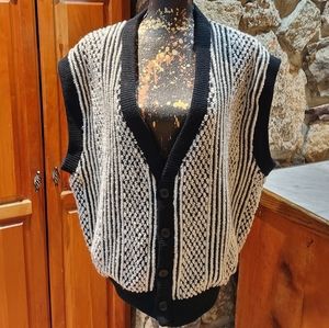 VTG INDEX Black & White Sweater Vest